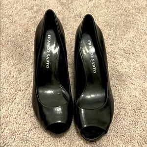 Franco Sarto black leather pumps.